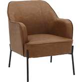 Daniella Accent Chair in Black Metal & Camel Leatherette